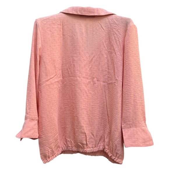 Adrienne Vittadini Peach Pink Pullover Women’s Top 3/4 length Sleeves Size Large - Picture 2 of 8